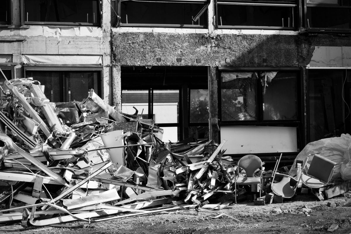 Gravats d un bâtiment en cours de démolition